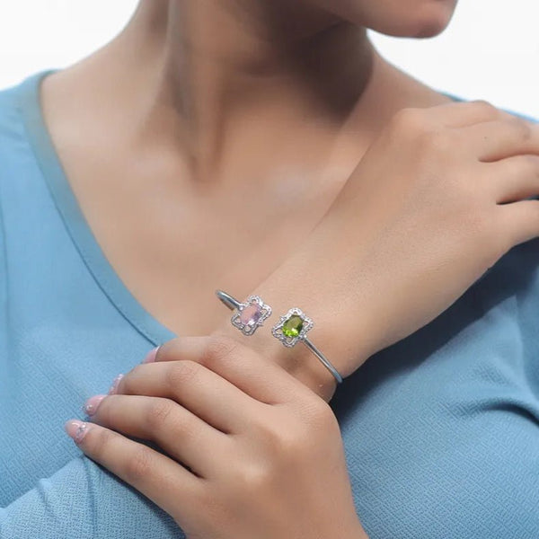 925 Silver Mystic Duo Gemstone Kada