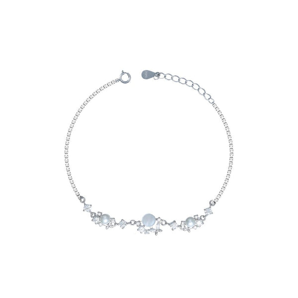 925 Silver Pearl Sparkle Bracelet