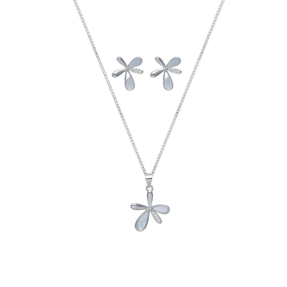 925 Silver Petal Breeze Chain Pendant Top - 925 sterling silver pendant by Tassya Silver
