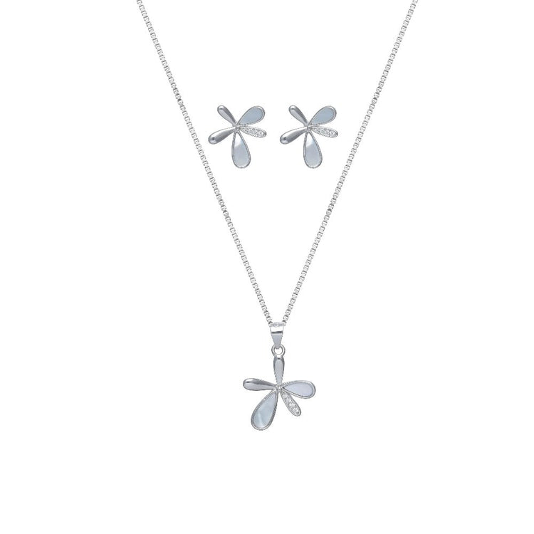 925 Silver Petal Breeze Chain Pendant Top - 925 sterling silver pendant by Tassya Silver