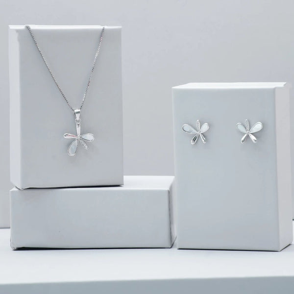 925 Silver Petal Breeze Chain Pendant Top
