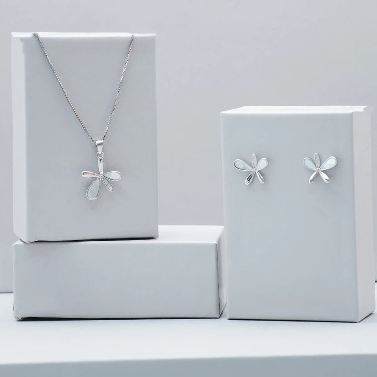 925 Silver Petal Breeze Chain Pendant Top - 925 sterling silver pendant by Tassya Silver