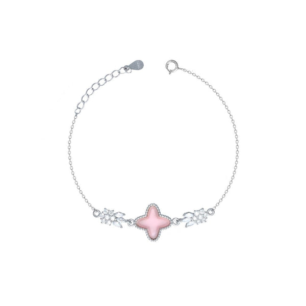 925 Silver Pink Blossom Bracelet