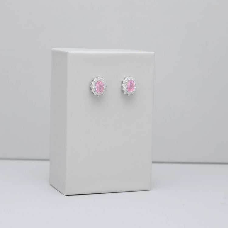 925 Silver Pink Blush Radiance Studs - 925 sterling silver earrings by Tassya Silver