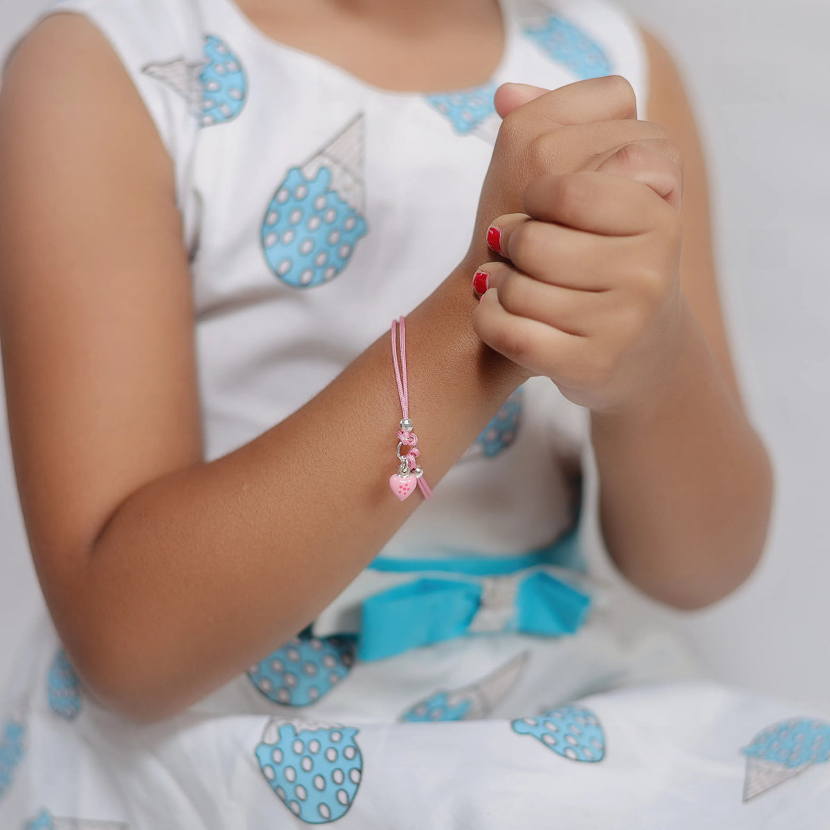 925 Silver Pink Angel Heart Bracelet - 925 sterling silver bracelet by Tassya Silver