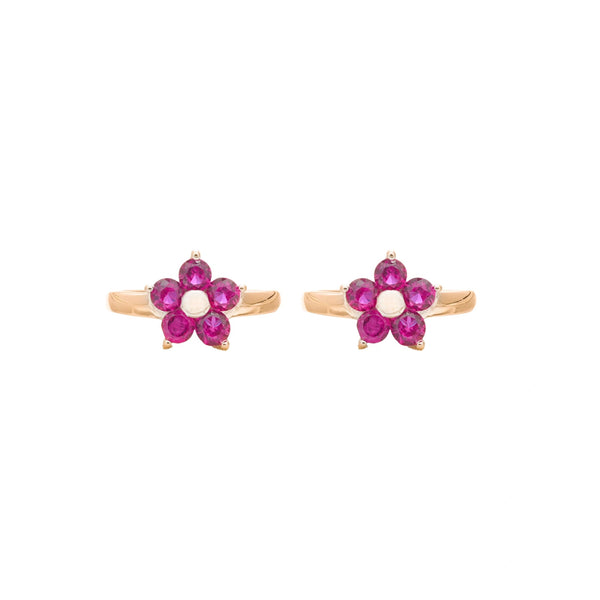 925 Silver Rosegold Pink Rosy Bloom Toe Rings – Pack of 2
