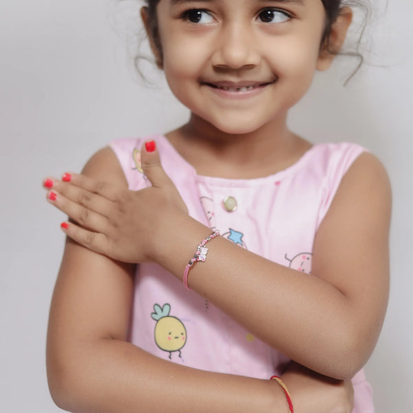 925 Silver Pink Teddy Charm Bracelet