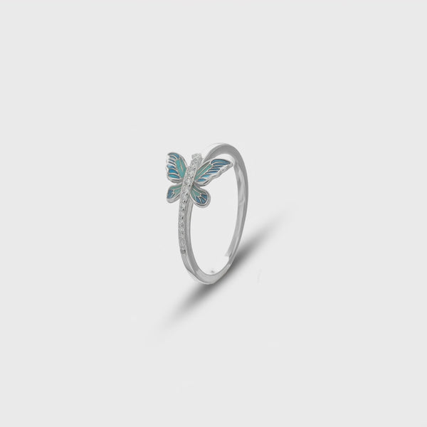 925 Silver Azure Wings Butterfly Ring