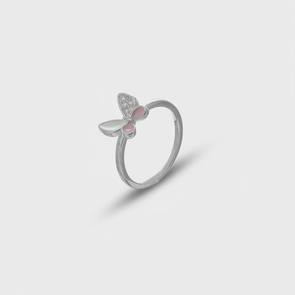925 Silver Blush Flutter Butterfly Ring