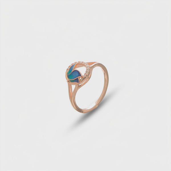 925 Silver Rose Gold Nature Trail Ring