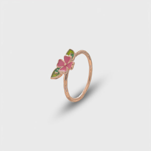 925 Rose Gold Pink Blossom Ring