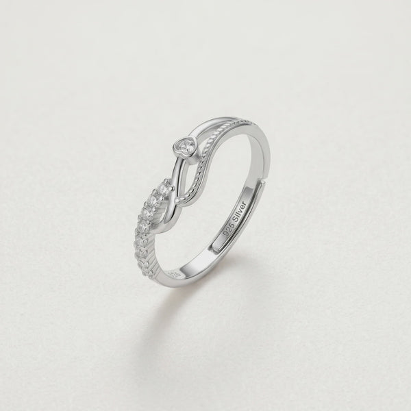 925 Silver Twine Heart Ring