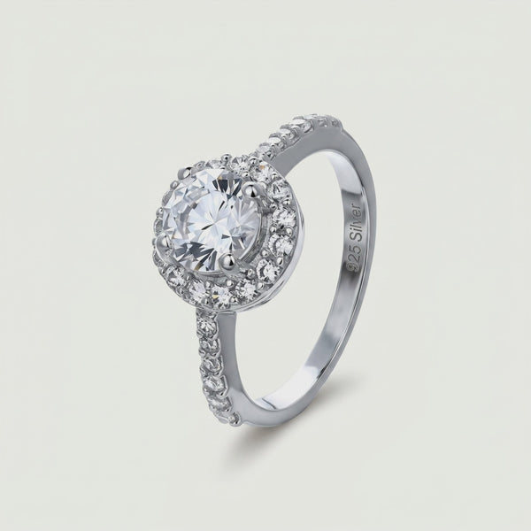 925 Silver Halo Radiance Ring