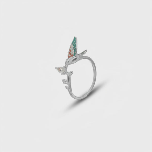 925 Silver Hummingbird Harmony Minimal Ring