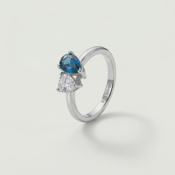 925 Silver Ocean Heart Ring