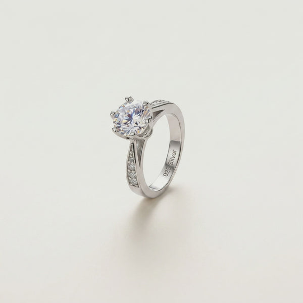925 Silver Radiant Solitaire Ring