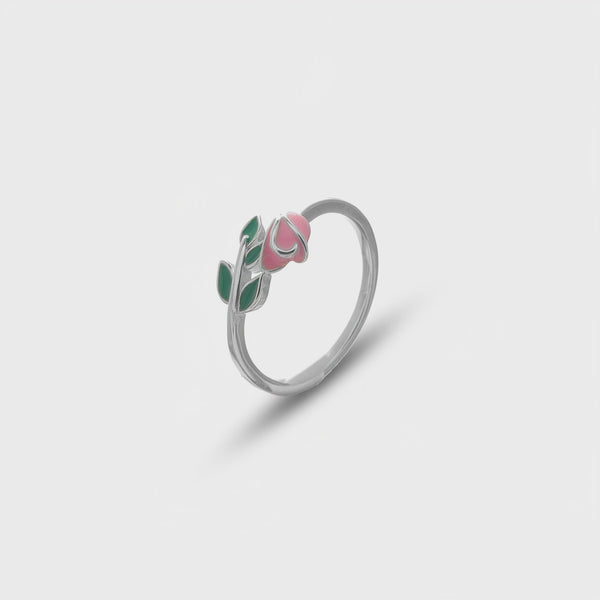 925 Silver Rosebud Garden Ring