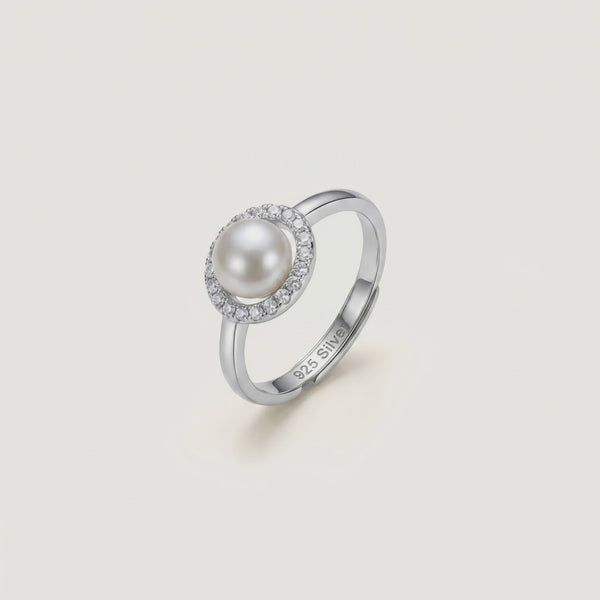 925 Silver Halo Pearl Whisper Ring
