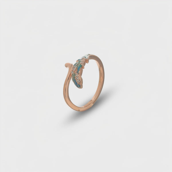 925 Rose Gold Feather Gleam Ring