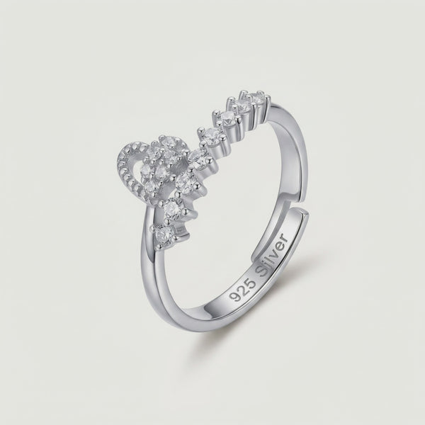 925 Silver Love Script Ring
