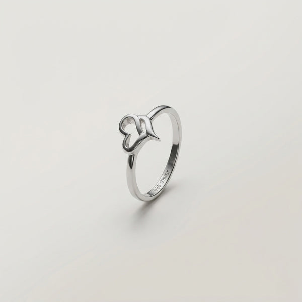 925 Silver Heart Loom Ring