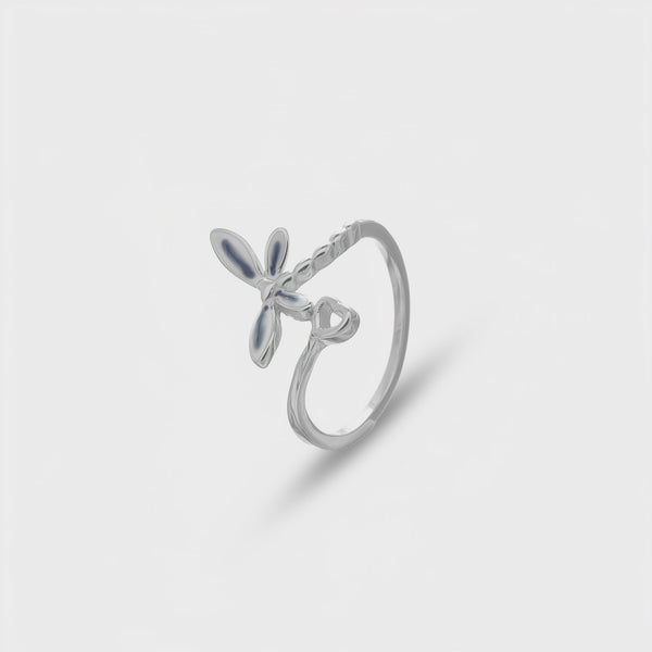 925 Silver Midnight Flutter Butterfly Ring