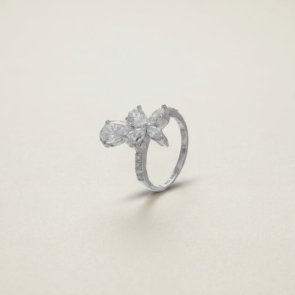 925 Silver Floral Spark Ring