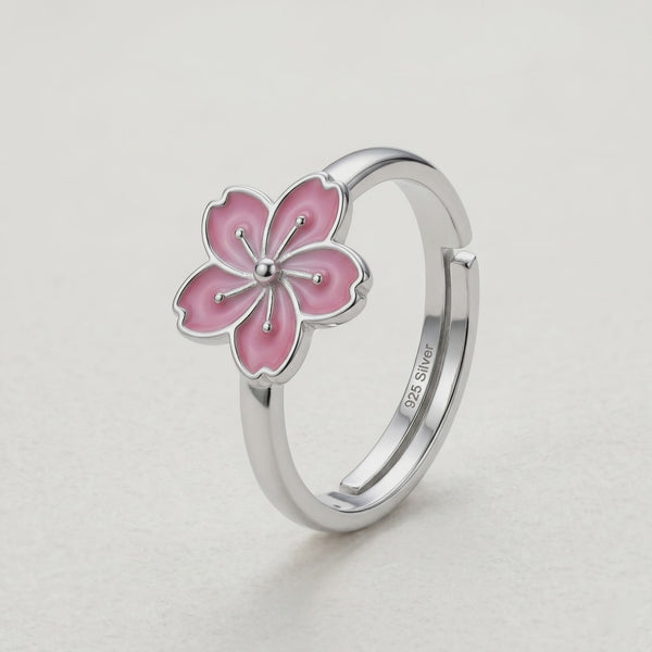 925 Silver Cherry Blossom Ring