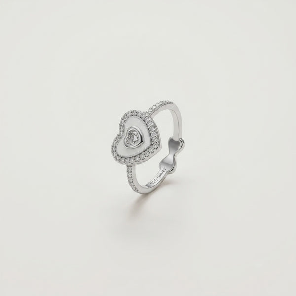 925 Silver Nested Heart Glow Ring