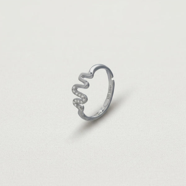 925 Silver Wave Gleam Ring