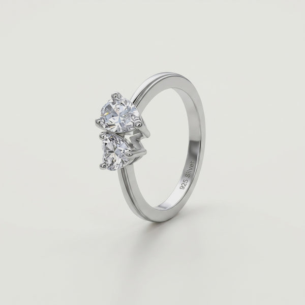 925 Silver Twin Spark Ring