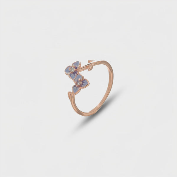 925 Rose Gold Twin Blossom Ring