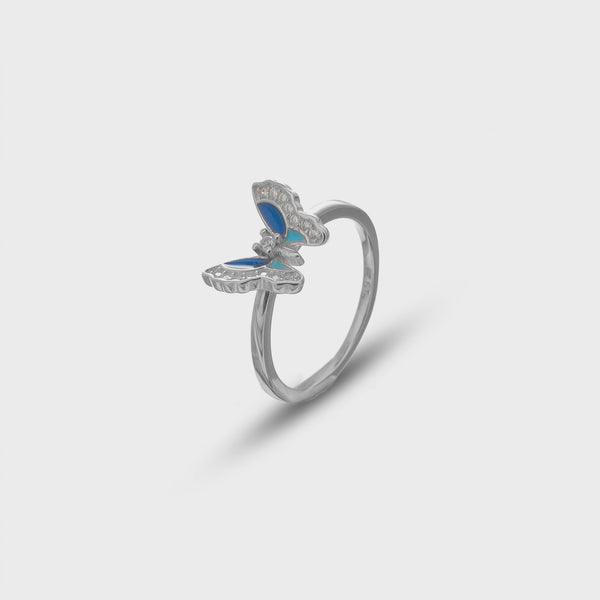 925 Silver Azure Flutter Minimal Ring