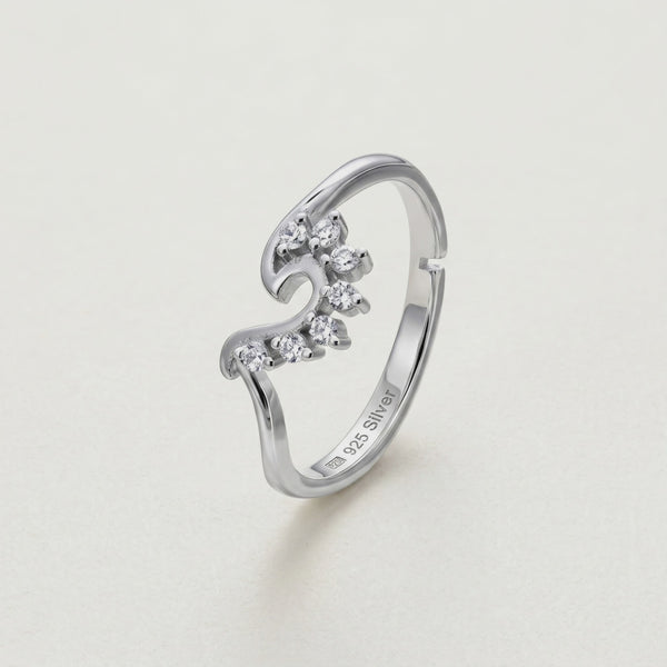 925 Silver Crest Wave Textured Ring