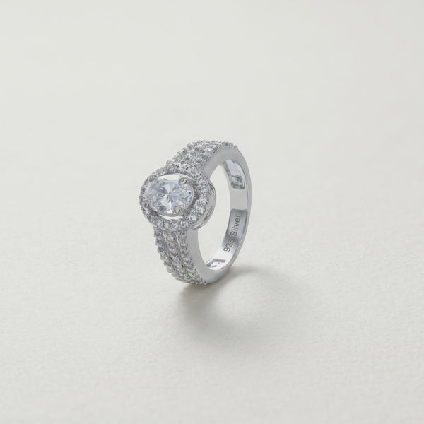 925 Silver Halo Shine Ring