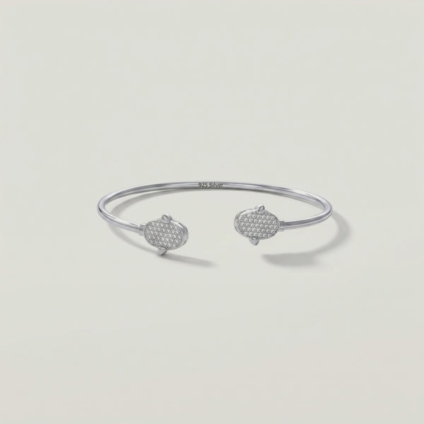 925 Silver Twin Tortoise Open Kada