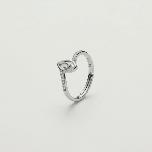 925 Silver Leaflet Shine Ring