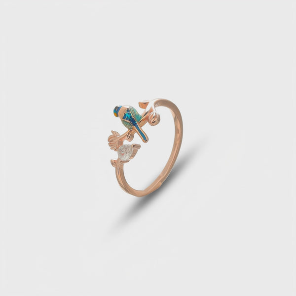 925 Silver Rose Gold Bluebird Whisper Ring