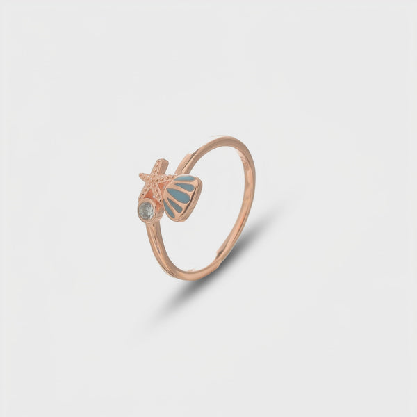 925 Rose Gold Coastal Charm Ring