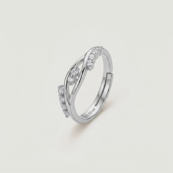 925 Silver Woven Gleam Textured Ring