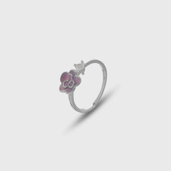 925 Silver Petal Whisper Floral Ring