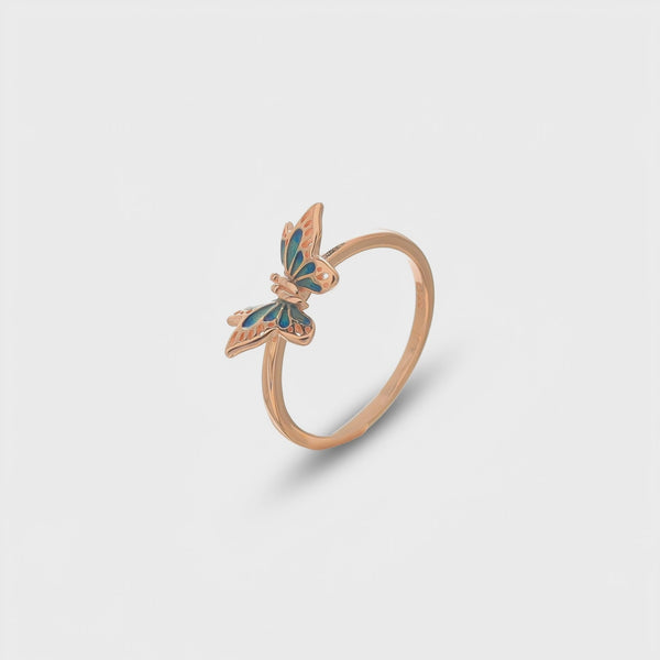 925 Rose Gold Twilight Butterfly Ring