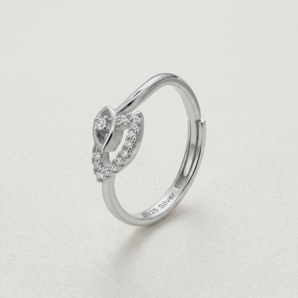 925 Silver Petal Whirl Floral Ring