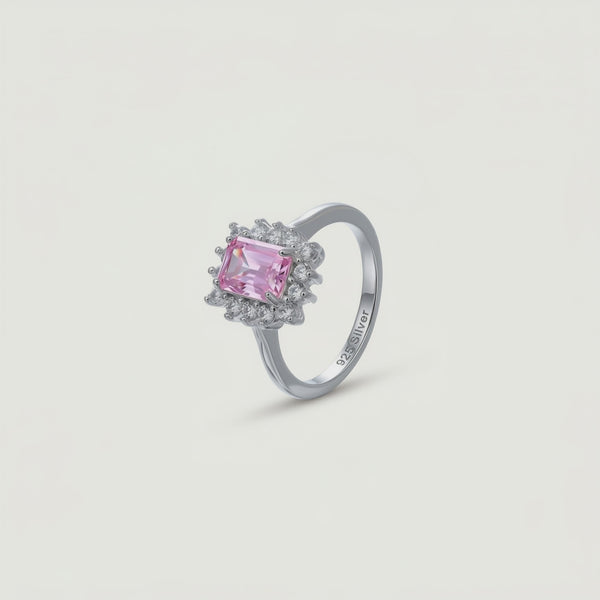 925 Silver Pink Bloom Ring