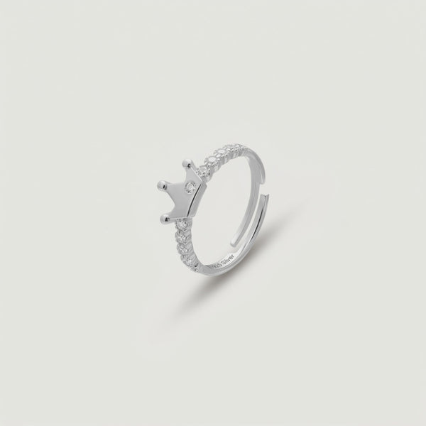 925 Silver Crown Ette Zircon Ring