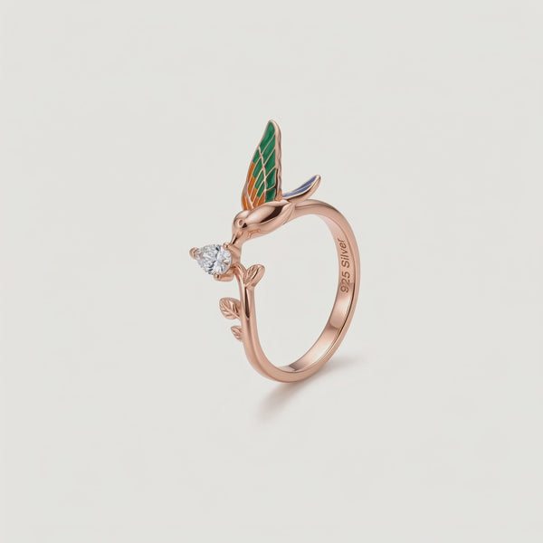 925 Rose Gold Garden Hummer Ring