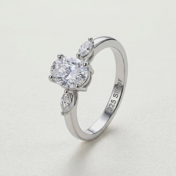925 Silver Trio Shine Ring