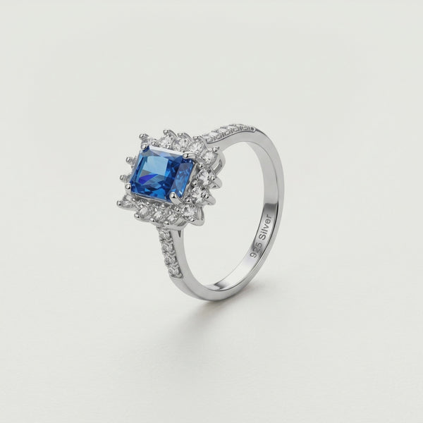 925 Silver Sapphire Glow Ring