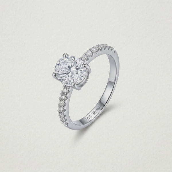 925 Silver Oval Spark Ring