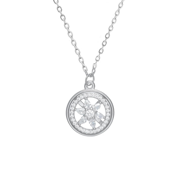 925 Silver Radiant Flower Chain Pendant